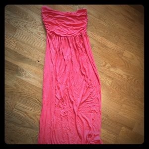 Coral pink long maxi dress NWOT
